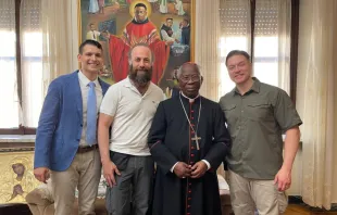 Angelo Libutti and Ray Grijalba meet and interview Nigerian Cardinal Francis Arinze for the movie Angelo Libutti